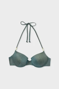 Sujetador push-up de bikini brillante