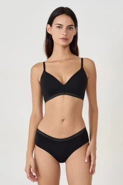 Sujetador sin aros de copa fina de algodón