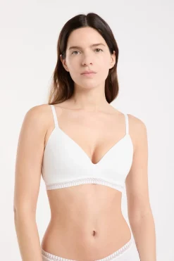 Sujetador sin aros de copa fina de algodón