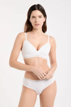 Sujetador sin aros de copa fina de algodón