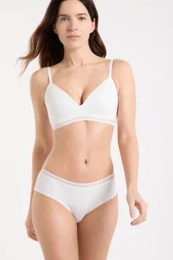 Sujetador sin aros de copa fina de algodón