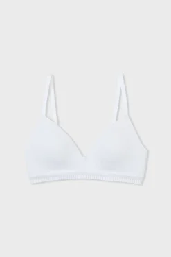 Sujetador sin aros de copa fina de algodón