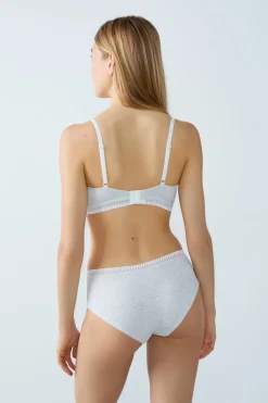 Sujetador sin aros de copa fina de algodón