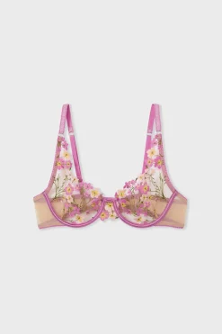 Sujetador sin relleno bordado