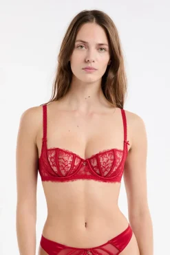 Sujetador sin relleno de tul y satén