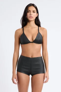 Sujetador triangular de cuero