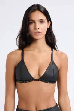 Sujetador triangular de cuero