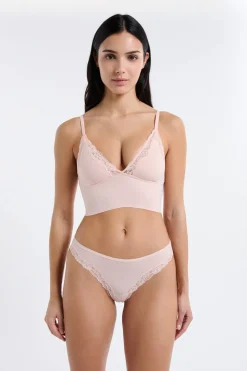 Sujetador triangular de microfibra y encaje