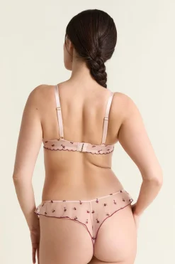 Sujetador triangular de tul con estampado