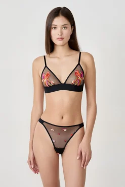 Sujetador triángulo sin aros bordado