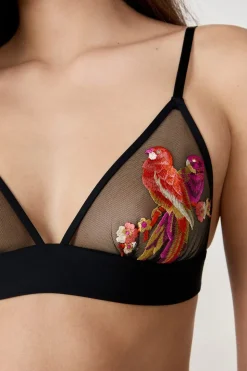 Sujetador triángulo sin aros bordado