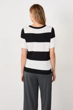 Suéter cuello en V manga corta