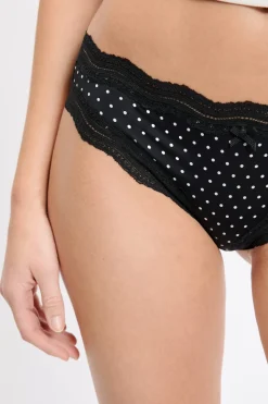 Tanga con bordes de encaje de microfibra