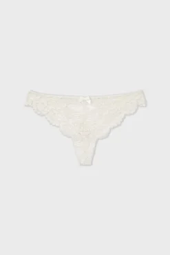 Tanga de encaje brillante