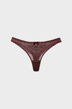 Tanga de encaje con hilo brillante