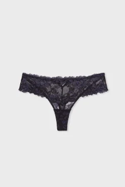 Tanga de encaje y tul