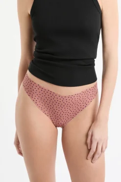 Tanga de microfibra sin costuras con motivos de corazones