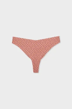 Tanga de microfibra sin costuras con motivos de corazones