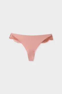 Tanga de microfibra y encaje