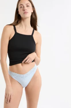 Tanga de microfibra y encaje