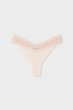 Tanga V-shape de microfibra y encaje