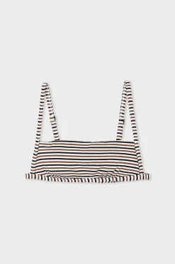 Top bikini a rayas con lazada