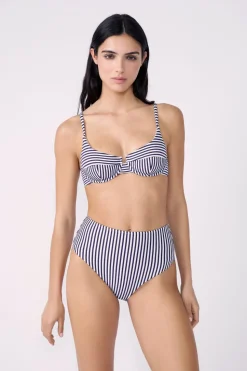 Top bikini balconnet de rayas