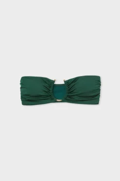 Top bikini bandeau con detalle de anillo