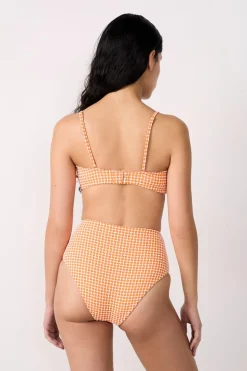 Top bikini bandeau estampado
