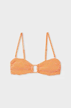 Top bikini bandeau estampado