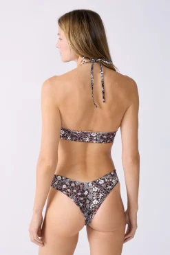 Top bikini bandeau estampado reversible