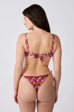 Top bikini bandeau estampado