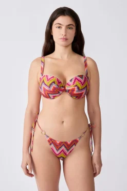 Top bikini bandeau estampado