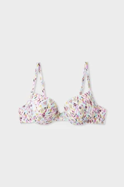 Top bikini push-up estampado