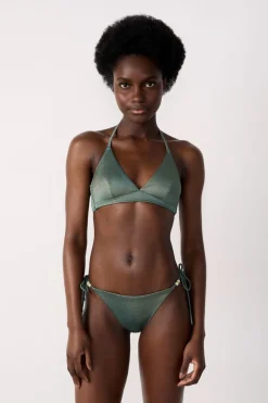 Top bikini triangular brillante