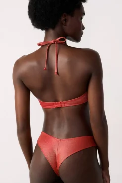 Top bikini triangular brillante