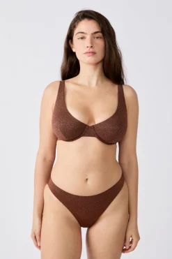 Top bikini triangular brillante