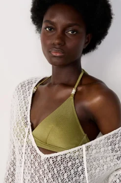 Top bikini triangular brillante