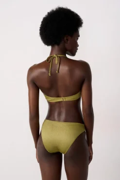 Top bikini triangular brillante