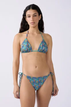 Top bikini triangular brillante