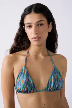 Top bikini triangular brillante