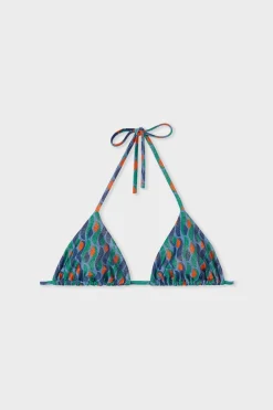 Top bikini triangular brillante