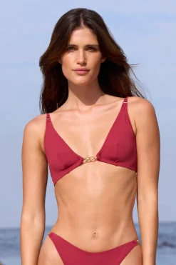 Top bikini triangular detalles joya