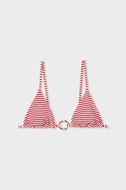 Top bikini triangular detalle de anilla