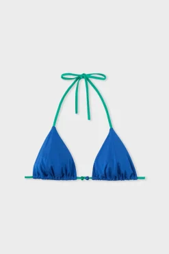 Top bikini triangular estampado