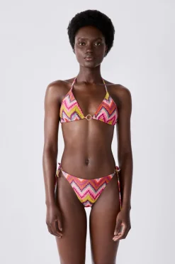 Top bikini triangular estampado
