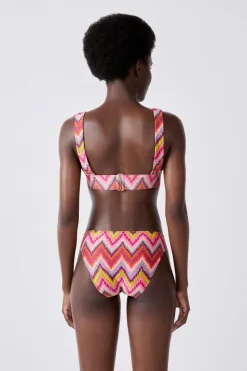 Top bikini triangular estampado