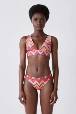 Top bikini triangular estampado