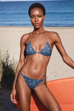 Top bikini triangular estampado floral