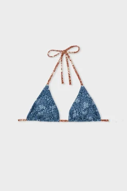 Top bikini triangular estampado floral